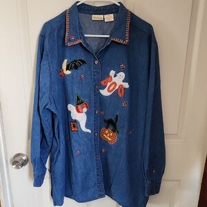 Bobbie Brooks Halloween Themed Demin Shirt